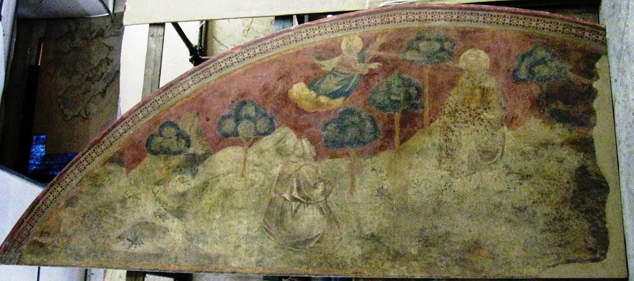 visione di San Francesco d'Assisi (?) (lunetta) by Nelli Pietro (attribuito